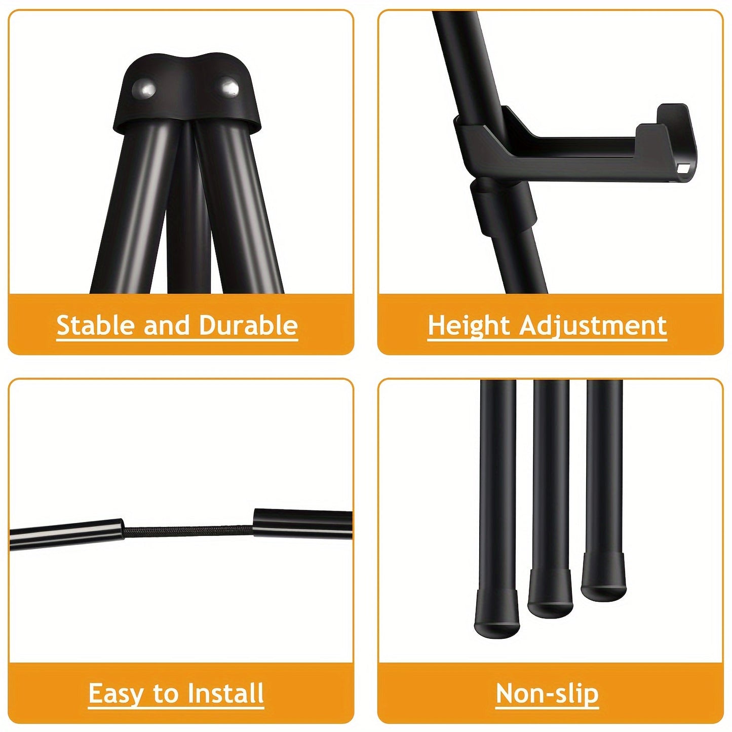 63 Inch Portable Tripod Easel Stand Foldable with Carrying Bag – Adjustable Metal Floor Easel for Wedding Signs Posters Art Painting Trade Shows and Events – Holds Up to 10 lbs