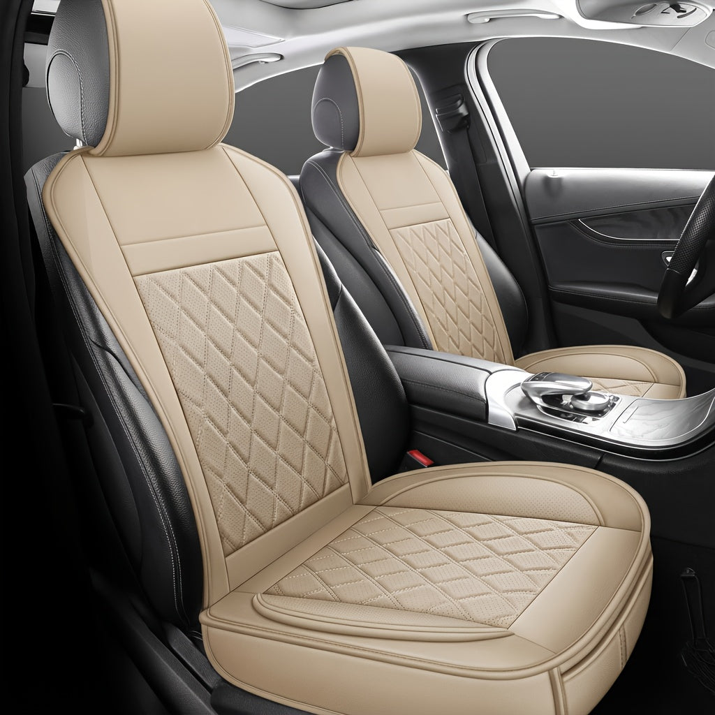 Universal Front Car Seat Covers 2-Pack Full Surround High-Back Bucket Seat Protector Anti-Slip Easy Install for Cars SUVs Trucks - Multiple Colors & Styles
