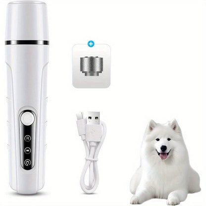 Rechargeable Pet Nail Grinder Low Noise Low Vibration for Dogs and Cats – USB Charge LED Display Safe Grooming Tool