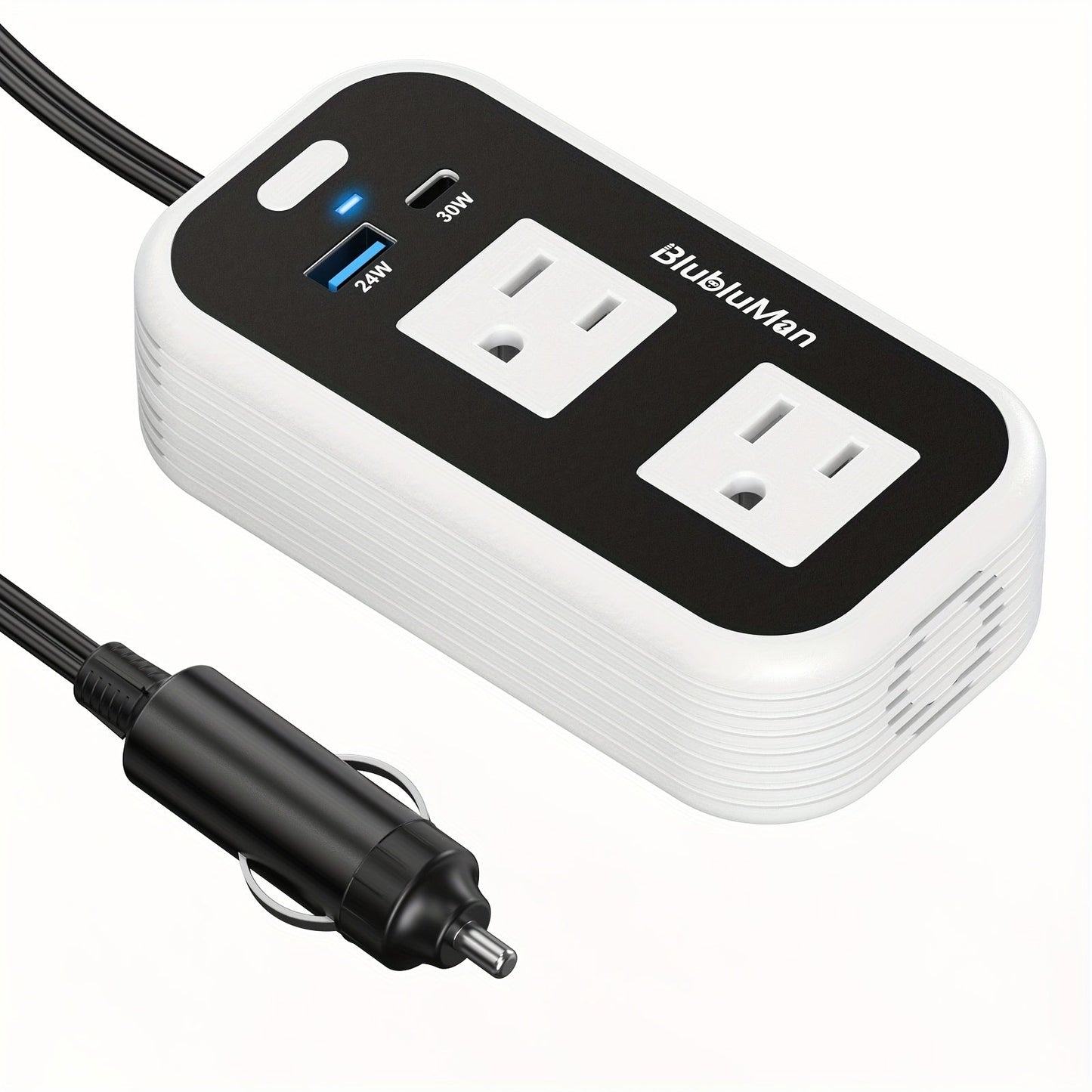200W Car Power Inverter DC 12V to AC 110V with 30W PD Fast Charge & 24W QC3.0, Car Outlet Adapter for Laptop Phone Tablet, Power Inverter for Vehicles Road Trips Camping