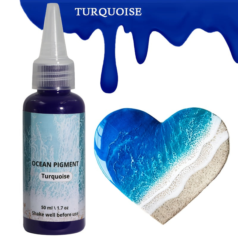 Ocean Wave Resin Paint Set 3 Colors White Sea Blue Deep Blue High Concentration Oil-Based Pigment Fade-Resistant Dye for Epoxy Resin Art Crafts 1.69oz Each
