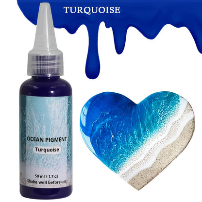 Ocean Wave Resin Paint Set 3 Colors White Sea Blue Deep Blue High Concentration Oil-Based Pigment Fade-Resistant Dye for Epoxy Resin Art Crafts 1.69oz Each