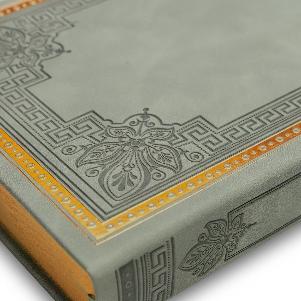 Vintage Faux Leather Hardcover Journal – 256-Page College Grid Notebook, 100 GSM Thick Paper, Golden Edge, B6 5.1"x7.1", 6 Colors, for Students Writers Travelers Bullet Journal