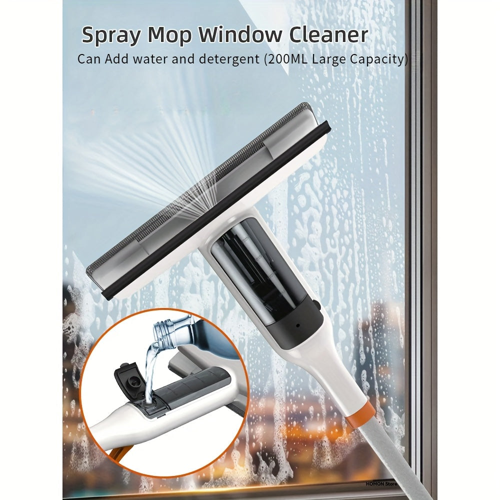 3-in-1 Glass Cleaning Kit with Durable Metal Pole Squeegee and Scraper for High Windows Shower Doors Car Windshields – Streak-Free Home Cleaning Tool