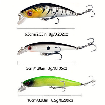 Fishing Lure Set 5pcs – Bionic Minnow Hard Bait, Realistic Swimming Action, Saltwater & Freshwater, Random Mixed Color Artificial Lures