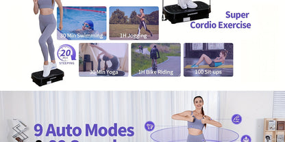Vibration Plate Exercise Machine for Weight Loss & Lymphatic Drainage – Full Body Workout Platform with 99-200 Speed Levels, Quiet Motor, Portable Home Gym, Muscle Toning, 330 lbs Capacity