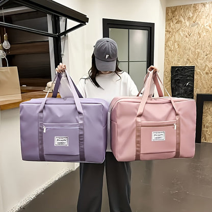 Extra Large 17.7 Gallon Travel Tote Bag – Portable Sports Gym Bag, Overnight & Weekend Bag for Women & Men – Purple, Pink Oversized & Black Oversized