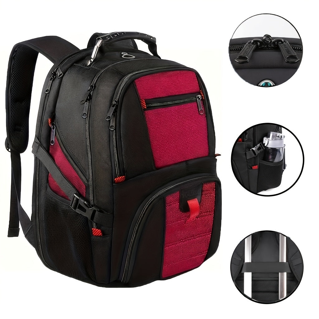 50L Travel Backpack Fits 17 Inch Laptop – Airline Approved, Waterproof, Extra Large College & Work Bag for Men & Women, 3-Compartment Business Backpack for School, Travel & Daily Commute – 8 Colors