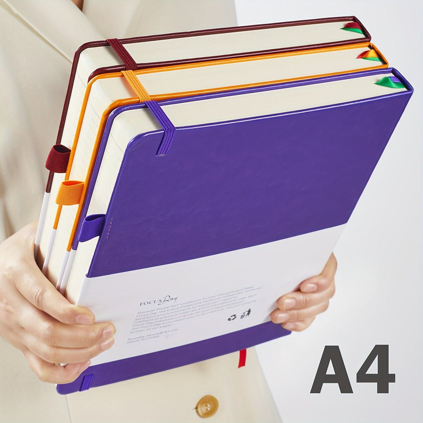 A4 Hardcover Notebook 320 Pages – Large College Ruled Leather Journal for Women Men, 100GSM Thick Paper 8.5x11 Lined Notebook for Work School Study Writing Business, 6 Colors