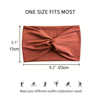 20 Pack Wide Moisture-Wicking Headbands for Women and Men Elastic Sweatband for Yoga Running Cycling Fitness Basketball Bohemian Solid Color Hair Accessories