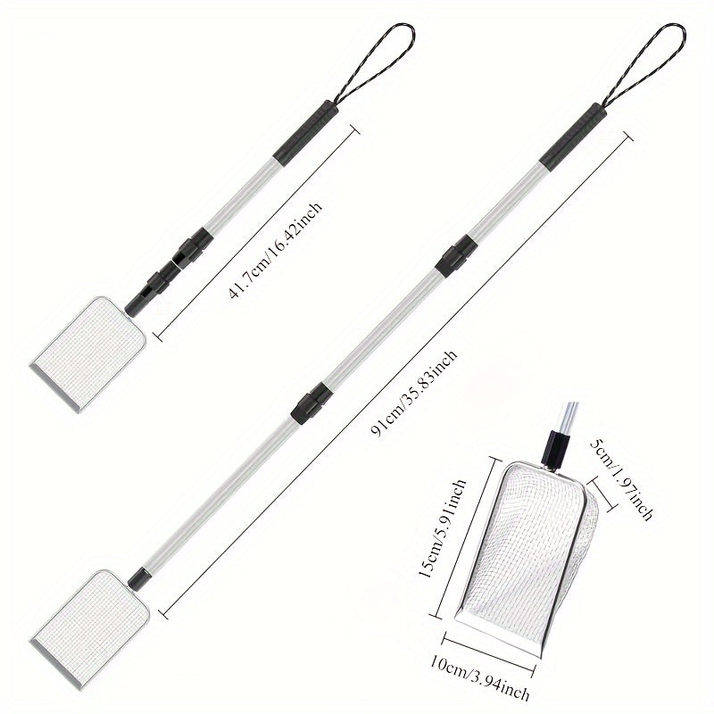 Stainless Steel Retractable Beach Sifter Scoop with Telescoping Handle – No-Bend Shell Collecting, Treasure Hunting & Beach Combing Tool | Also Works as Cat Litter Scoop (1 or 2 Pack)