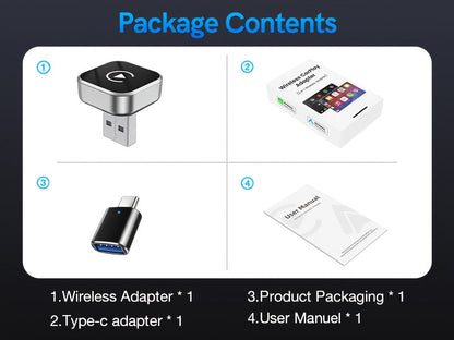 Wireless CarPlay Adapter 2026 Upgraded Mini Dongle – 2-in-1 iPhone & Android Auto, Convert Wired to Wireless, USB-A & USB-C, Dual-Band Low Latency, Auto Connect, FCC Certified