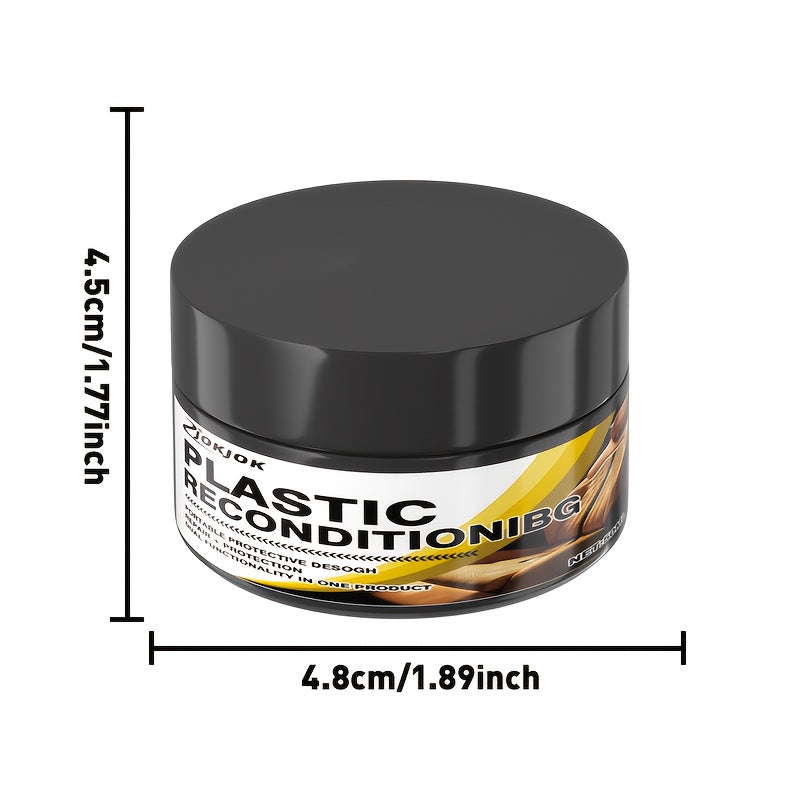 Car Plastic Restorer & Tire Brightening Cream – Universal Auto Refurbishing Cream for Dashboard Interior Trim Tires, Prevents Aging & Fading, Long-Lasting Shine & UV Protection for All Vehicles