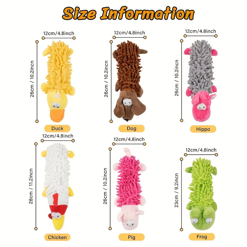 6pcs Squeaky Plush Dog Toys with Crinkle Sound – Interactive Soft Chew-Resistant Toys for Small & Medium Dogs, Puppy Training, Solo Play & Pet Bonding