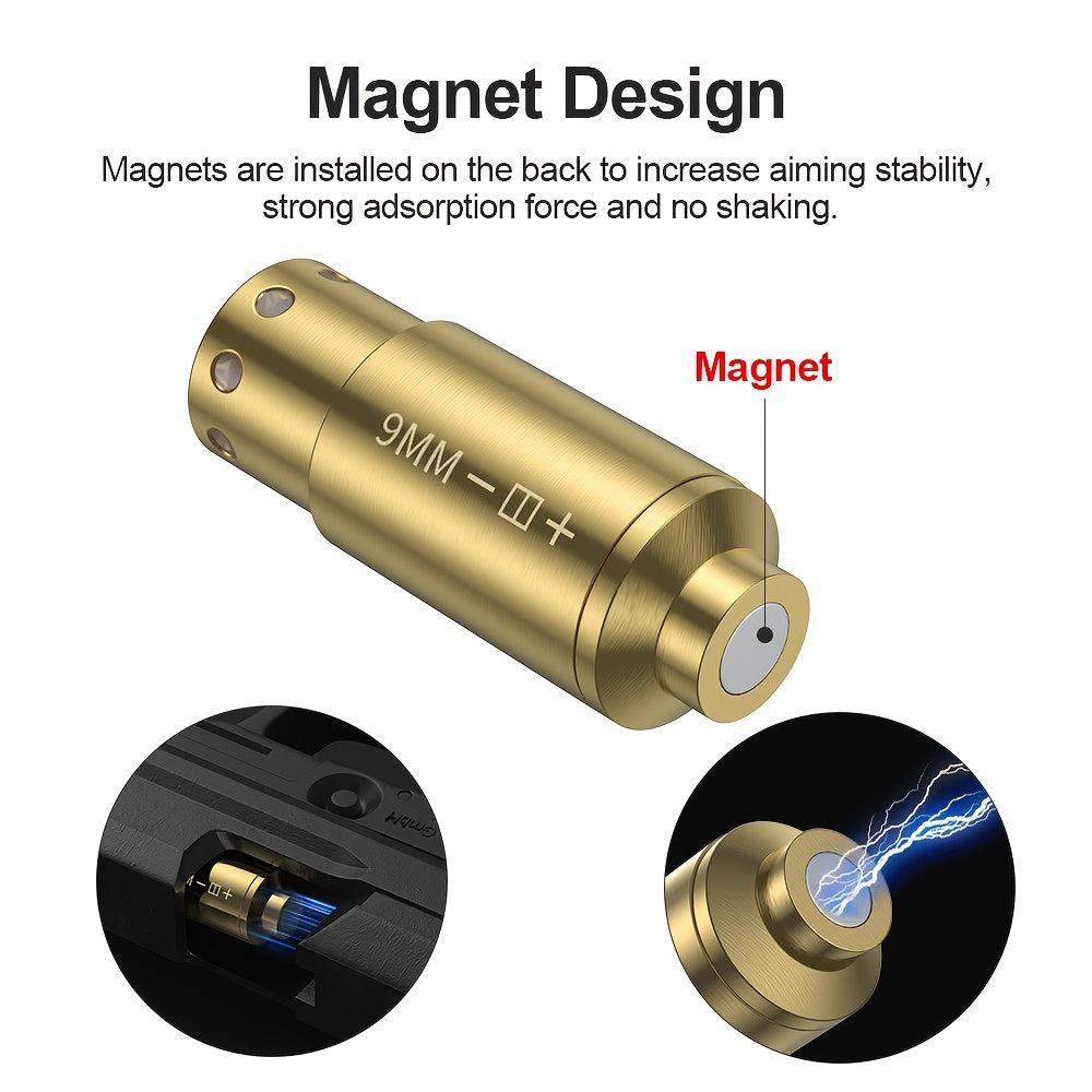 Laser Bore Sight Multi-Caliber Kit for 9mm 45ACP 223REM 308WIN 380ACP 38SPL 12GA – High-Precision Red Laser Boresighter for Rifles & Pistols, Easy Install, Includes 2 Battery Sets