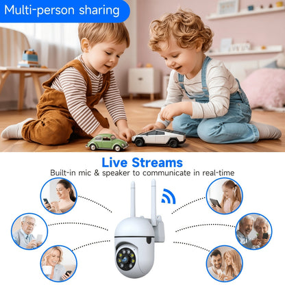 2-Pack WiFi Security Camera 2K QHD PTZ 355° Pan – Dual-Band 2.4G/5G AI Motion Detection, Color Night Vision, Two-Way Audio, Cloud & SD Storage, Baby Monitor, Indoor Home Surveillance Camera