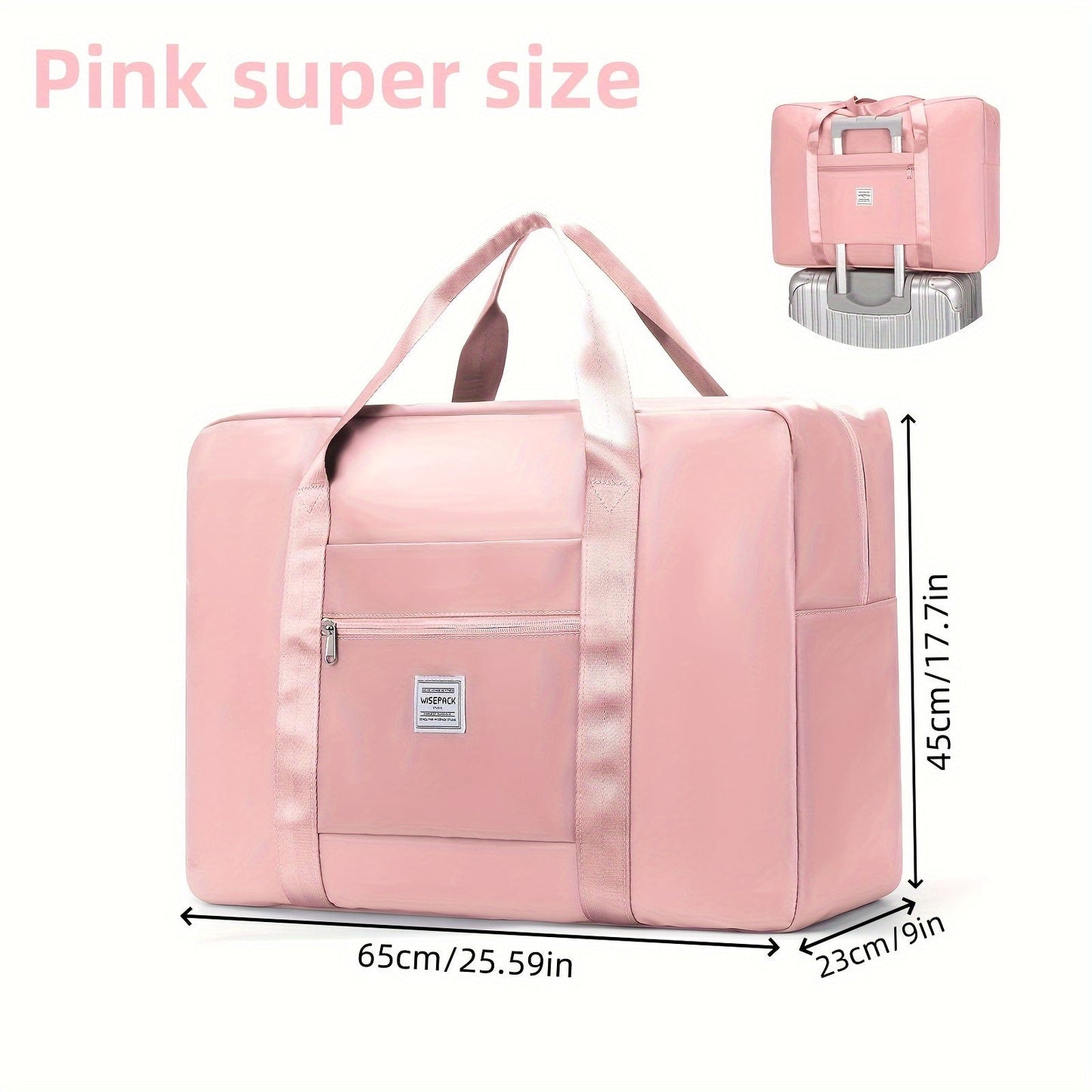 Extra Large 17.7 Gallon Travel Tote Bag – Portable Sports Gym Bag, Overnight & Weekend Bag for Women & Men – Purple, Pink Oversized & Black Oversized