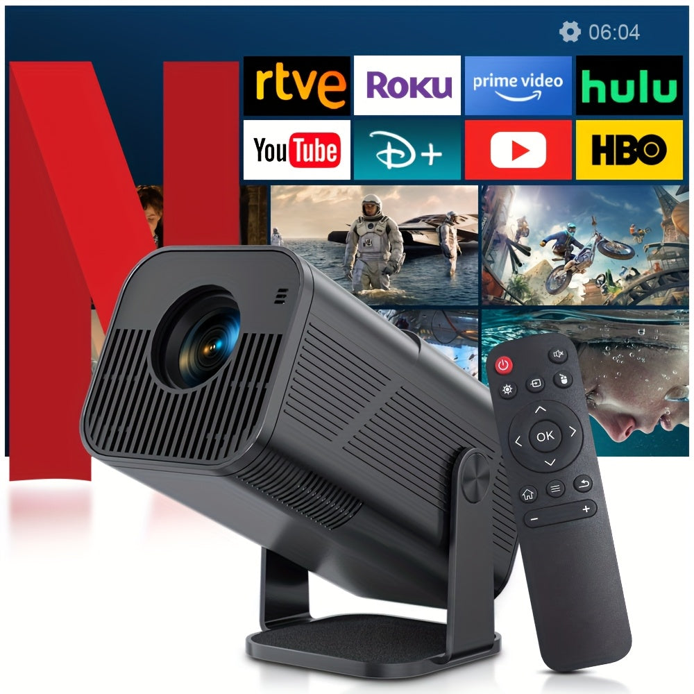 AMOVFILM Advanced Portable Smart Projector WiFi 6 & 4K Video Decoding, 1080P Native Resolution, Android 11 Built-In, Home Theater & Outdoor Movie Projector, Mobile Screen Mirroring, Multiple Colors