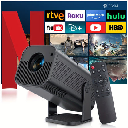 AMOVFILM Advanced Portable Smart Projector WiFi 6 & 4K Video Decoding, 1080P Native Resolution, Android 11 Built-In, Home Theater & Outdoor Movie Projector, Mobile Screen Mirroring, Multiple Colors