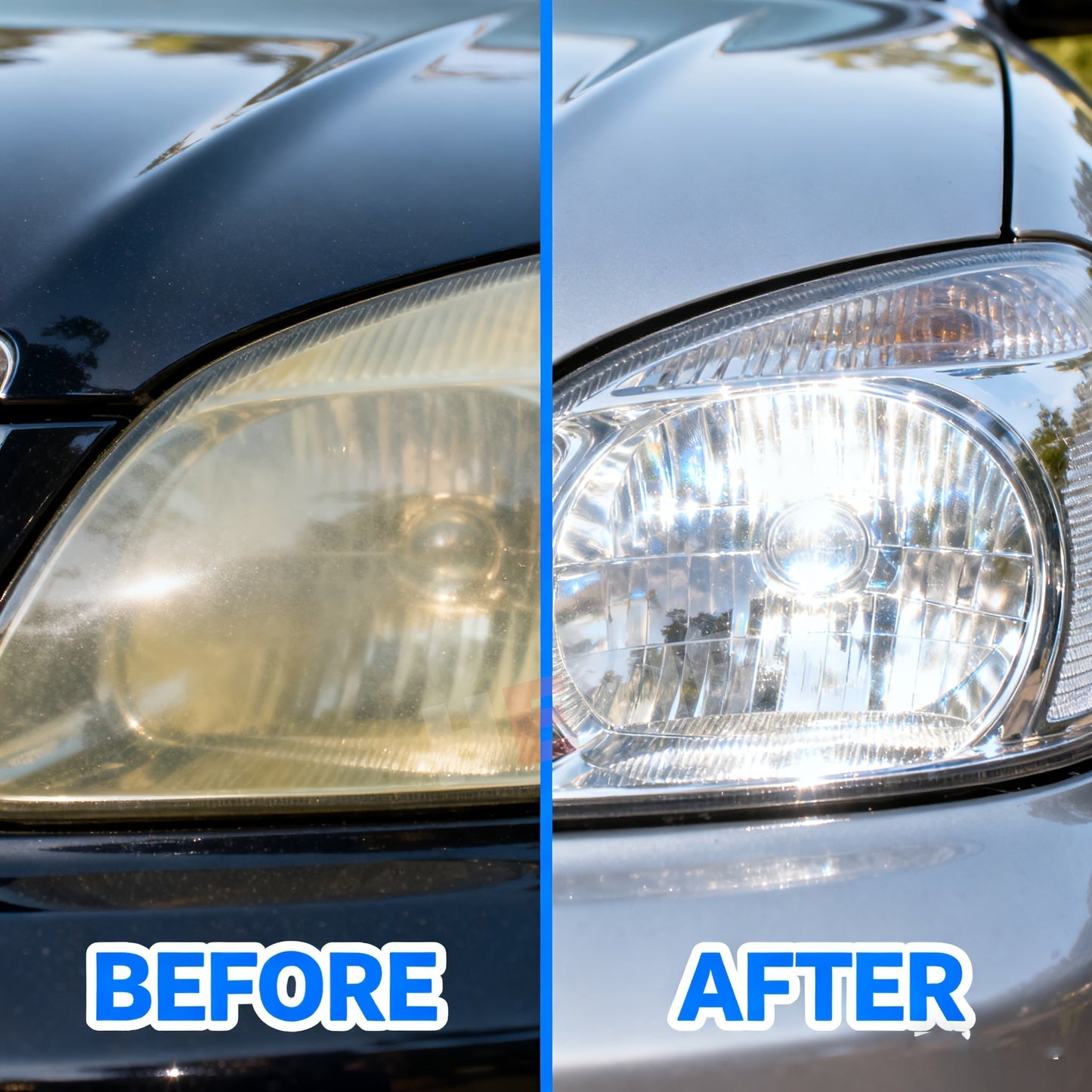 Headlight Restoration Kit 8.5oz - Car Headlight Cleaner Fluid Removes Oxidation, Yellowing & Haze, Crystal Coating Refurbishment Agent for Plastic Lens Covers, Restores Clarity on 6-10 Headlights