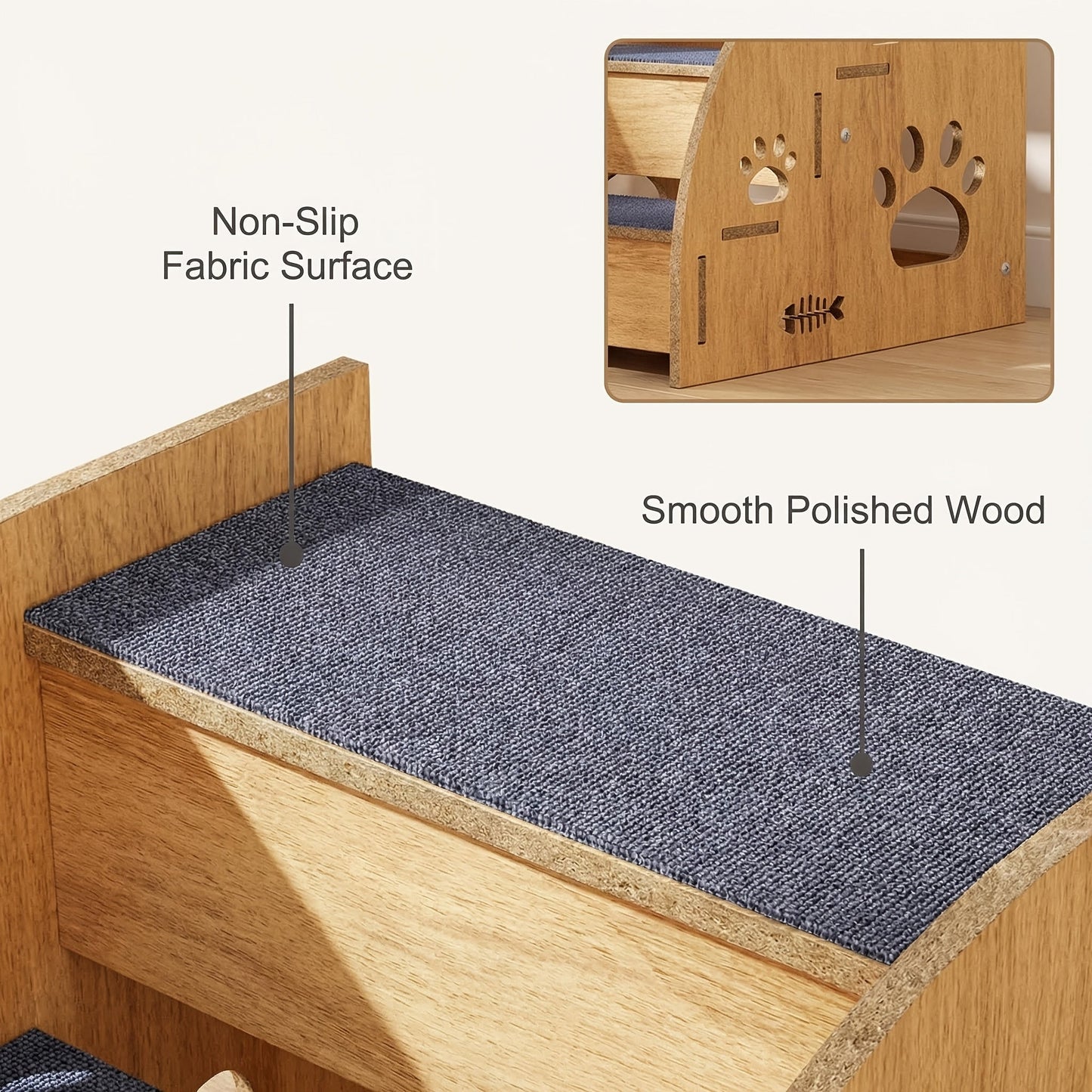 Pet Stairs for Dogs & Cats – Non-Slip 3 or 4 Step Staircase with Safety Railings for Bed & Sofa, Compact Ramp Design, 15 Inches High, for Small & Medium Dogs and Cats