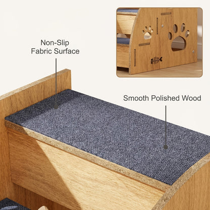 Pet Stairs for Dogs & Cats – Non-Slip 3 or 4 Step Staircase with Safety Railings for Bed & Sofa, Compact Ramp Design, 15 Inches High, for Small & Medium Dogs and Cats