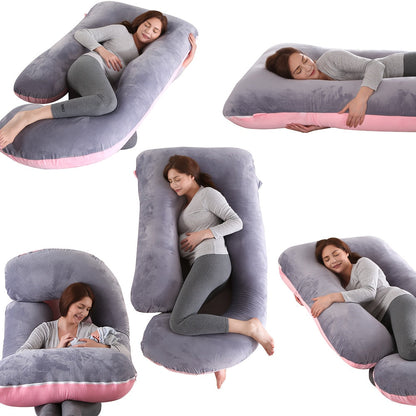 J-Shaped Maternity Pillow Full Body Pregnancy Pillow with Pillowcase – Back, Leg & Tummy Support for Comfortable Sleep, 41" & 60" Sizes, Multiple Colors & Fabrics, Great Baby Shower Gift