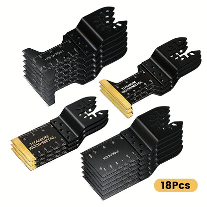 Titanium Oscillating Saw Blades Universal Quick Release Multi Tool Blades Set – 18/28/36/50 Pcs, Cuts Metal, Wood & Plastic, Compatible with Dewalt, Makita, Bosch & More