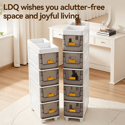 Slim Rolling Storage Cabinet with Drawers and Wheels Waterproof PP Organizer 3 4 5 6 Tier for Bathroom Kitchen Bedroom Small Spaces – Narrow Drawer Unit