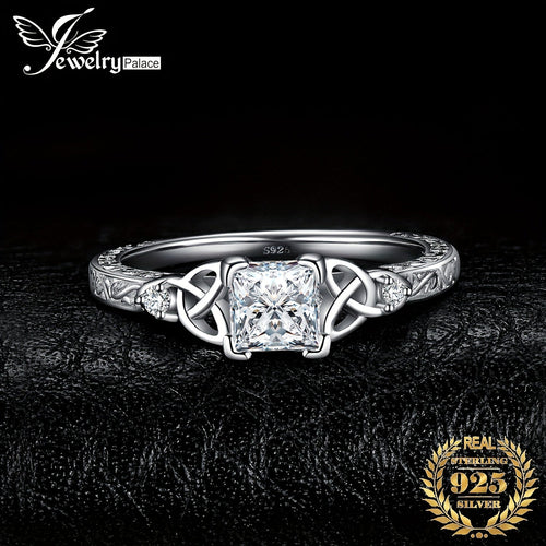 Princess Cut CZ Engagement Ring 925 Sterling Silver Platinum Plated – Cubic Zirconia Bridal Band Women Sizes 4-12, Silver Yellow Rose Gold, Wedding Promise Ring Gift Box