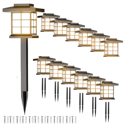 Solar Outdoor Garden Lights 6/12/24 Pack IP44 Waterproof | Warm White Colorful LED Landscape Pathway Lights for Yard Courtyard Patio Holiday Decoration – Auto On/Off