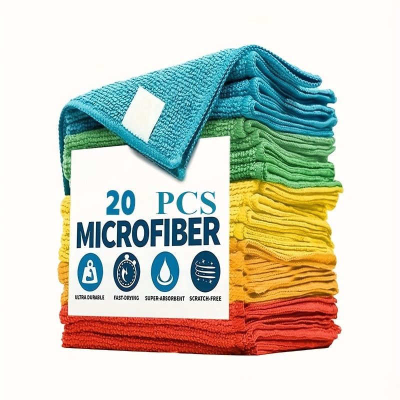 Microfiber Cleaning Cloths 10/20/40-Pack – Ultra-Fine Fiber Towels for Car Detailing, Dust Removal & Home Cleaning, Absorbent Multifunctional Cloths for Cars, RVs & House