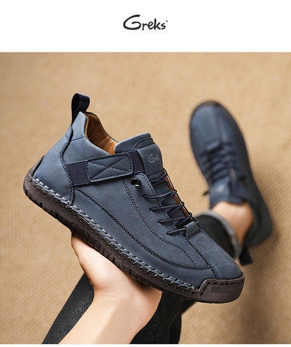 Men's Slip-On Ankle Boots Lightweight Mid-Top Loafers Cushioned Sole Non-Slip for Walking Driving Casual Office Semi-Formal Spring Fall EU 34.5-48