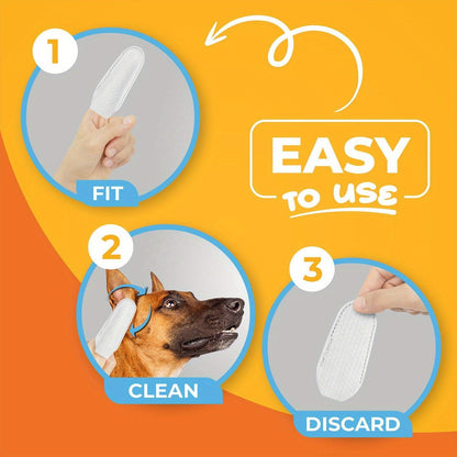 Dog Ear Cleaner Wipes with Finger Wipe Design - Soothing Deodorizing Itch Relief Coconut Scent Pet Ear Cleaning Wipes for All Dog Breed Sizes, Gentle and Easy to Use at Home