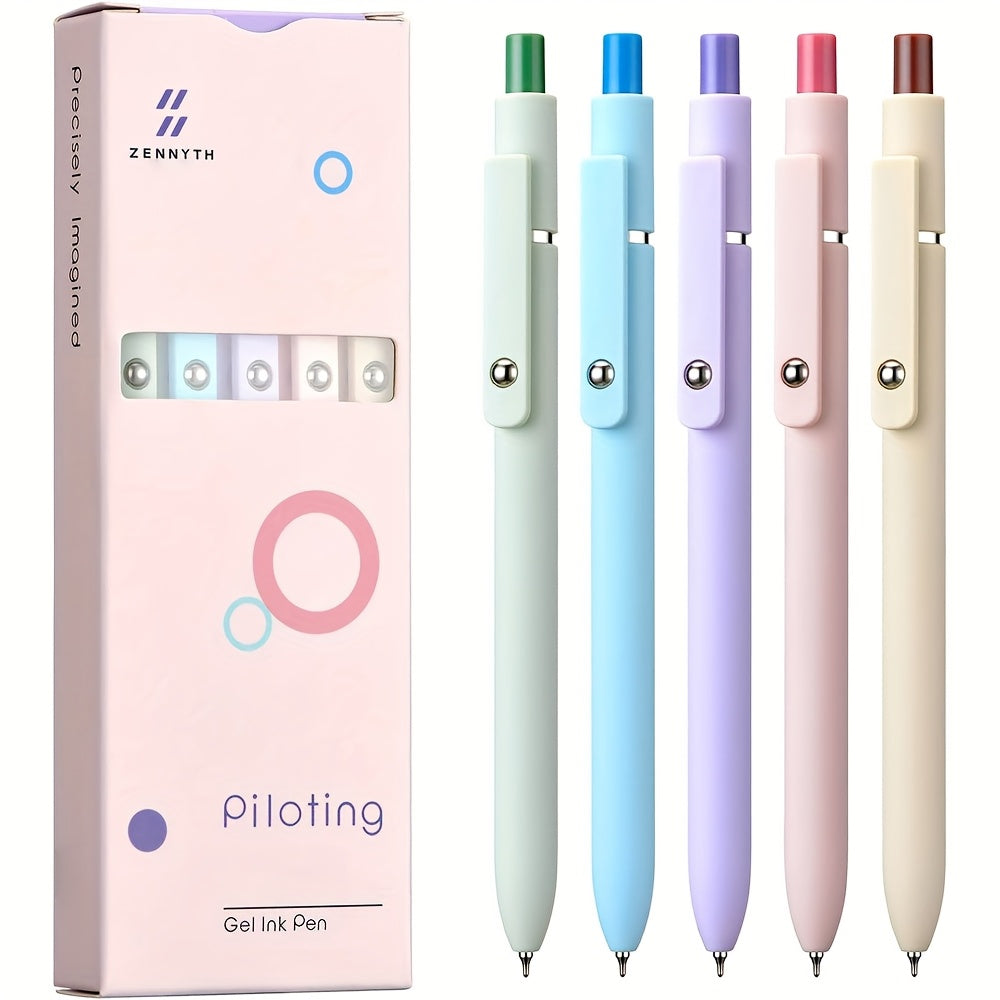 Retractable Gel Pens 0.5mm Fine Point Black Ink – Aurora Gradient & Macaron Colors, Quick Dry Smooth Writing Pens for Office, School, Journaling & Gifts, Back to School Stationery