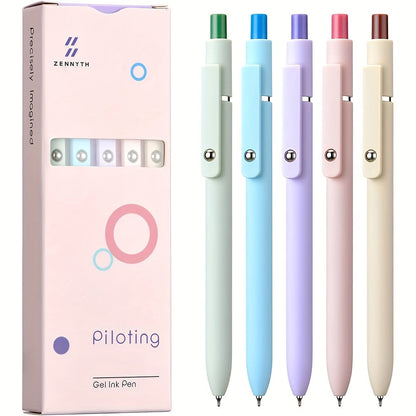 Retractable Gel Pens 0.5mm Fine Point Black Ink – Aurora Gradient & Macaron Colors, Quick Dry Smooth Writing Pens for Office, School, Journaling & Gifts, Back to School Stationery
