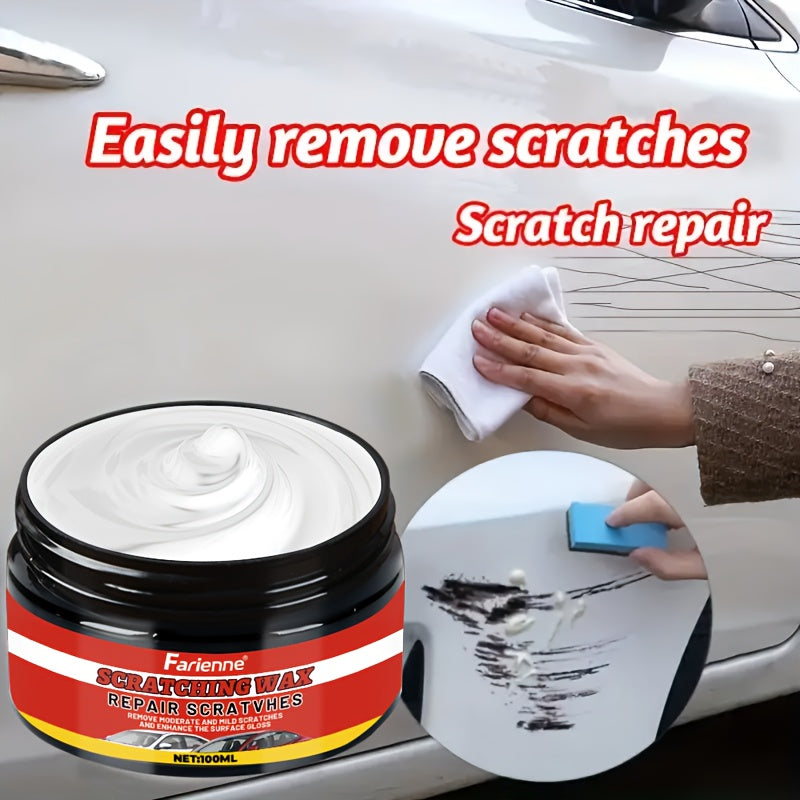 Nano Gloss Car Scratch Repair Wax Kit 100G – Clay Bar & Sponge Included, Removes Scratches Swirls Matte Imperfections, All Car Paint Colors, Clear Coat Safe, DIY Auto Paint Restoration Polish