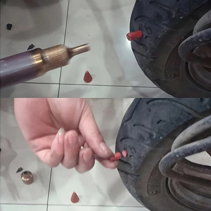 Tubeless Tire Repair Kit with Spring-Loaded Gun, Mushroom Plugs & Probe Nozzle – Fast No-Dismount Fix for Car, Truck, SUV, Trailer & RV Tires – Essential Tool for Car Owners & Mechanics – Velora