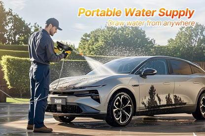 Cordless Pressure Washer 300W, Handheld Electric Car Wash Gun with 6-in-1 Nozzle, 1.3GPM High Pressure Washer with 15000mAh Battery, 60-Min Runtime for Car Wash, Home, Floor & Garden Cleaning