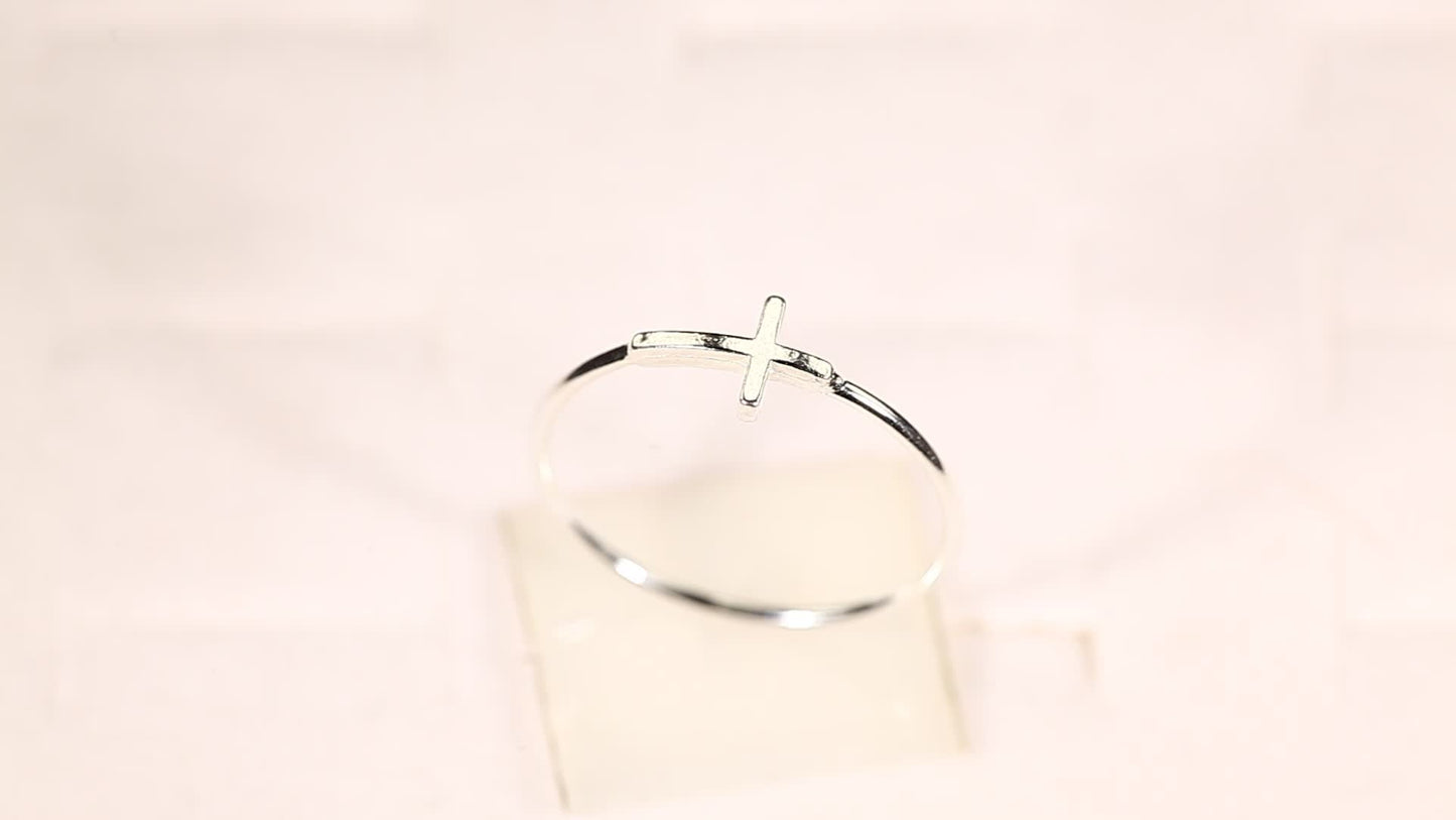 Handmade 925 Sterling Silver Cross Ring Christian Faith Jewelry US Standard Sizes Artisan Crafted Thin Band Daily Wear Religious Gift