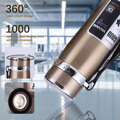 Insulated Water Bottle 33.81oz Large Capacity, 316 Stainless Steel Double-Wall Vacuum Flask with Leak-Proof Lid for Camping, Travel, Gym & Everyday Hydration