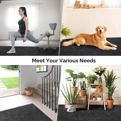 Heavy Duty Garage Floor Mat Extra Large Oil-Absorbing Non-Slip Waterproof Washable - 2.55mm Thick Rubber-Backed Felt Mat for Garage, Workshop, Driveway, Parking - Fits Cars, Trucks, SUVs, Motorcycles