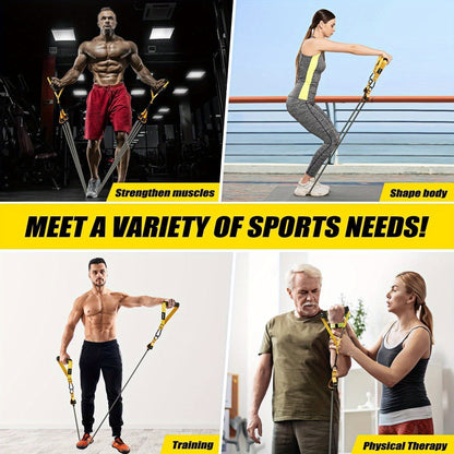 300lb Heavy-Duty Resistance Band Set Home Gym Strength Training Kit with Handles Door Anchor Ankle Straps Full Body Workout for Muscle Building Toning Rehabilitation