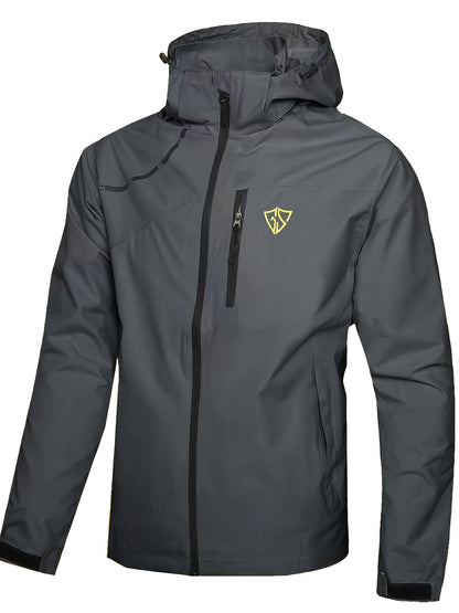 Men's Waterproof Windproof Rain Jacket with Hood – Lightweight Packable Raincoat for Hiking Outdoor Travel S-XXXL Multiple Colors