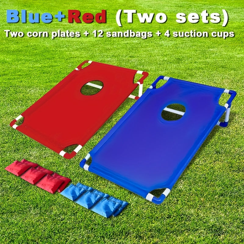 Cornhole Game Set with 12 Bean Bags & Cornhole Boards, Red & Blue Gift Box Set for Backyard, Camping, Beach, Outdoor Gatherings, Indoor Party Games & Yard Games - Perfect Holiday Gift & Party Supply