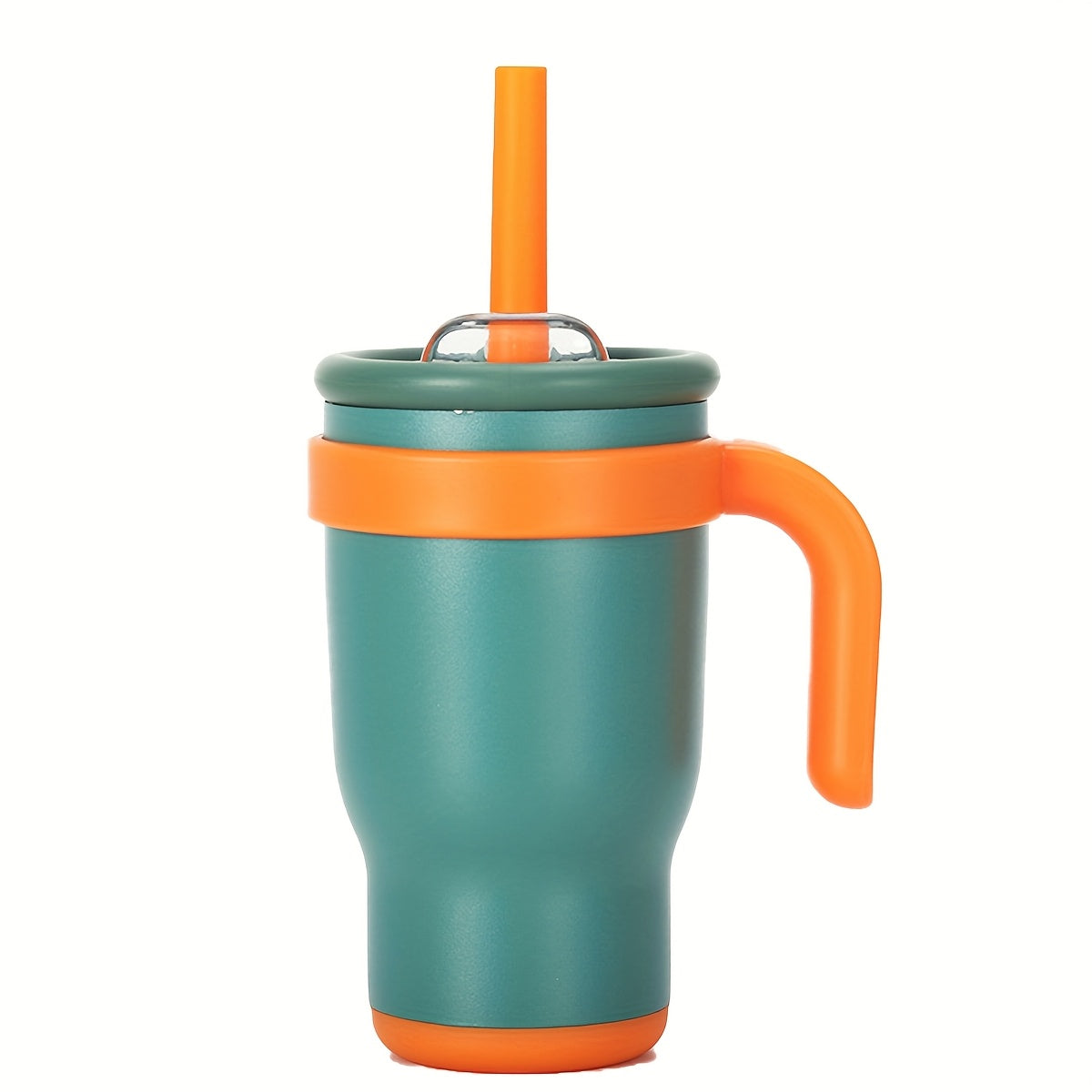14oz Insulated Coffee Mug with Handle & Straw for Women – Double Wall Stainless Steel Tumbler, Pastel Silicone Boot Sleeve, Splash-Proof Lid, Fits Cup Holders – Cute Aesthetic Cup for Office, Gym, Yoga & Car