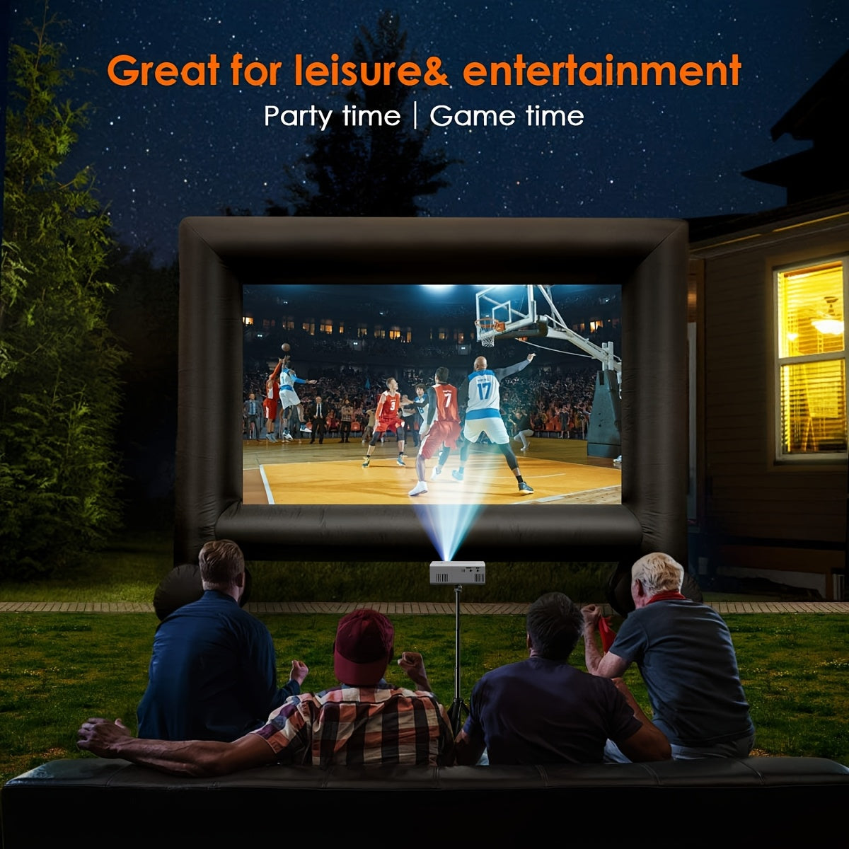 Mini Portable Projector 4K Support 720P Native LCD – Home Theater & Outdoor Movie Projector Compatible with iPhone Android Laptop USB HDMI for Gaming Movies Presentations