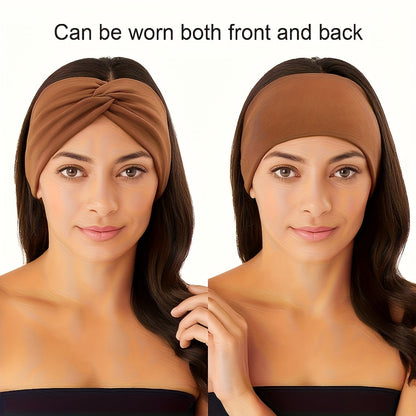 20 Pcs Wide Sports Headband Set for Women Elastic Absorbent Boho Solid Color Knit Yoga Headbands for Fitness Running Cycling Basketball Everyday Hair Accessories Bulk Gift Set