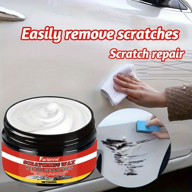 Nano Gloss Car Scratch Repair Wax Kit 100G – Clay Bar & Sponge Included, Removes Scratches Swirls Matte Imperfections, All Car Paint Colors, Clear Coat Safe, DIY Auto Paint Restoration Polish