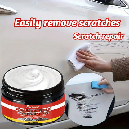 Nano Gloss Car Scratch Repair Wax Kit 100G – Clay Bar & Sponge Included, Removes Scratches Swirls Matte Imperfections, All Car Paint Colors, Clear Coat Safe, DIY Auto Paint Restoration Polish